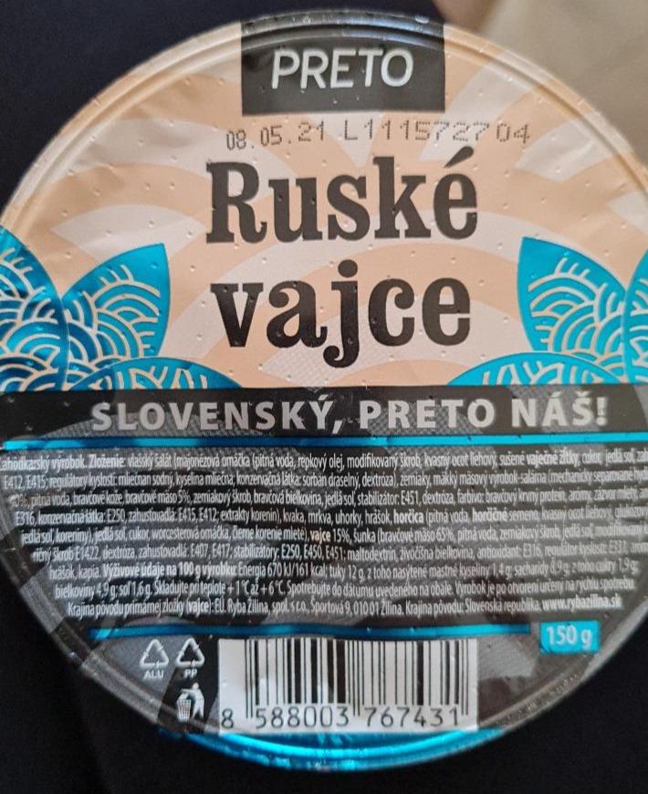 Fotografie - Ruské vajce Preto