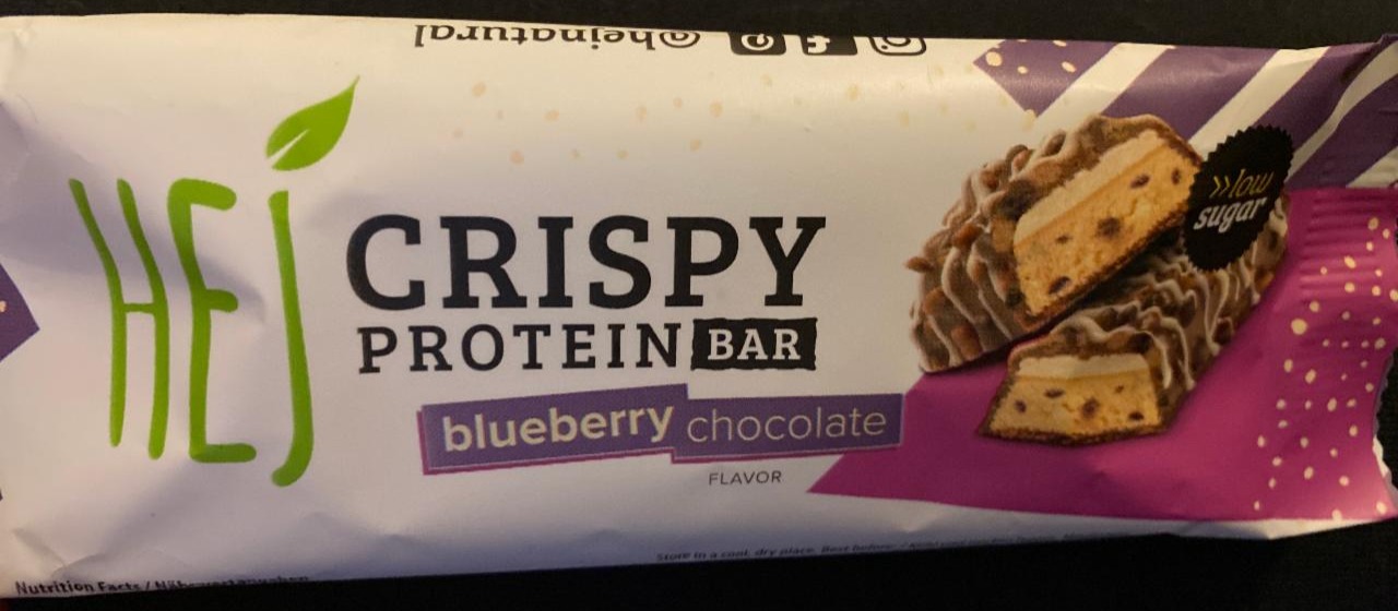 Fotografie - Hej crispy protein bar blueberry chocolate