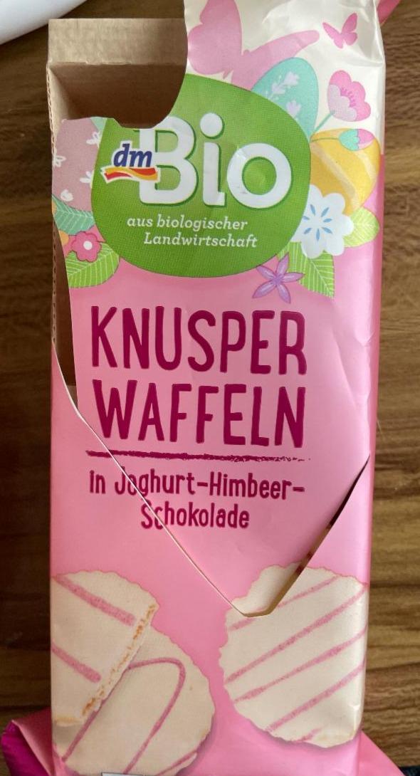 Fotografie - Knusper Waffeln in Joghurt-Himbeer-Schokolade dmBio