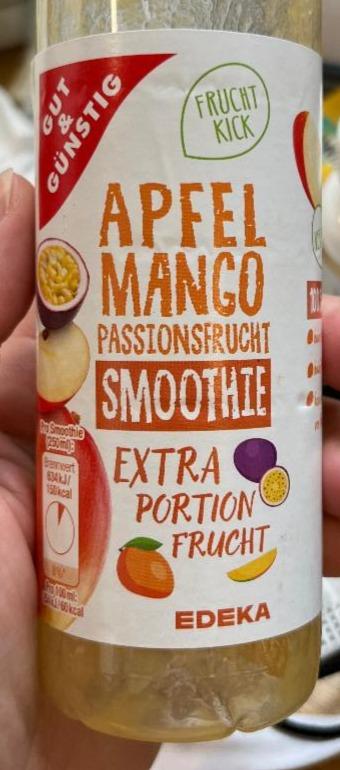 Fotografie - apfel mango passionsfrucht smoothie edeka