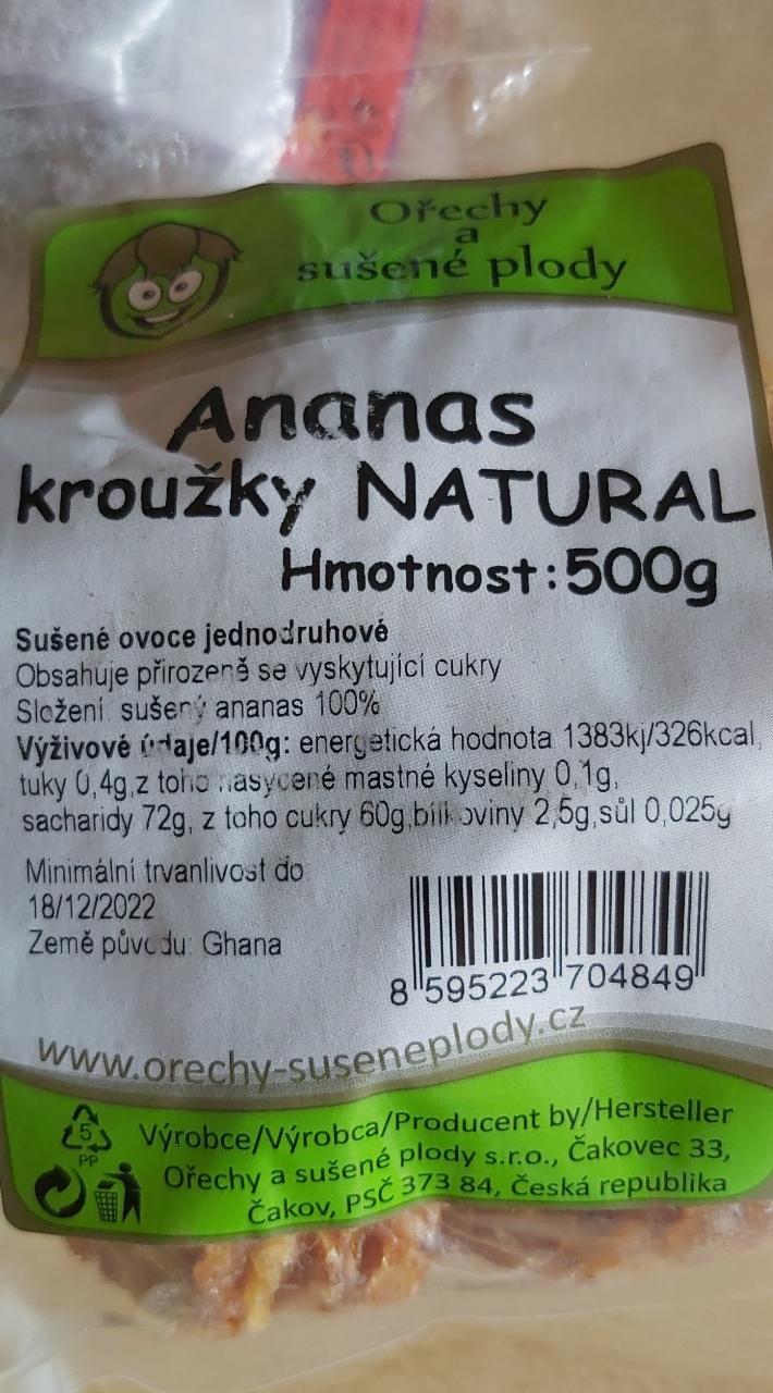 Fotografie - Ananas kroužky Natural Ořechy a sušené plody