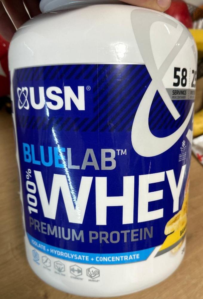 Fotografie - BlueLab 100% Whey Protein Premium Banana USN