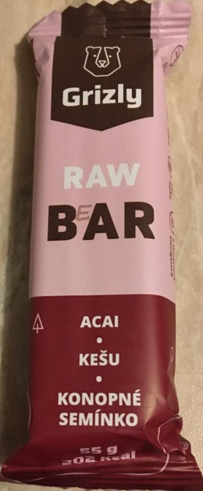 Fotografie - Raw Bar Acai Kešu Konopné semínko Grizly