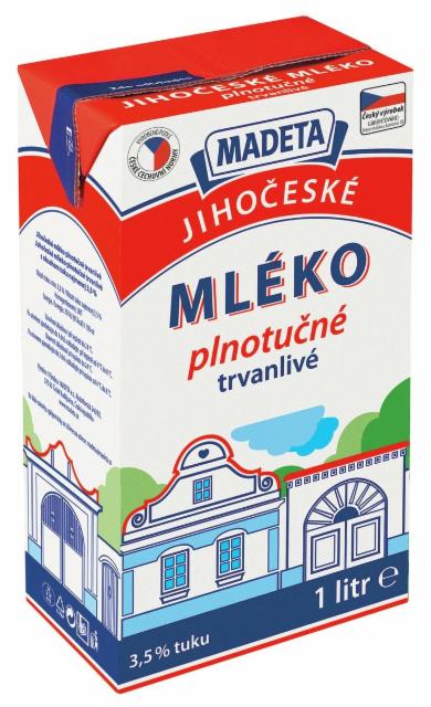 Fotografie - Jihočeské mlieko trvanlivé plnotučné 3,5% Madeta