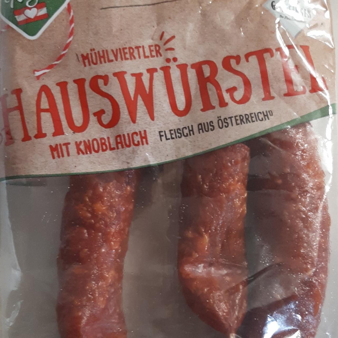 Fotografie - Haustwürstel mit knoblauch Greisinger