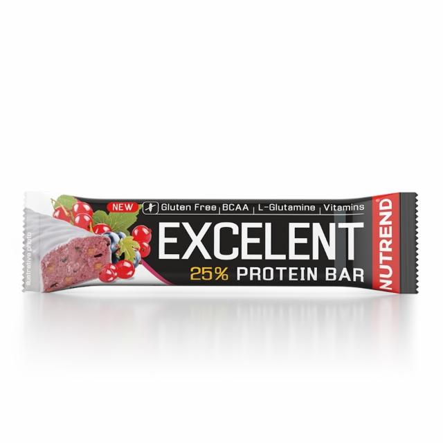 Fotografie - Excelent 25% protein bar blackcurrant with cranberries and yoghurt coating Nutrend