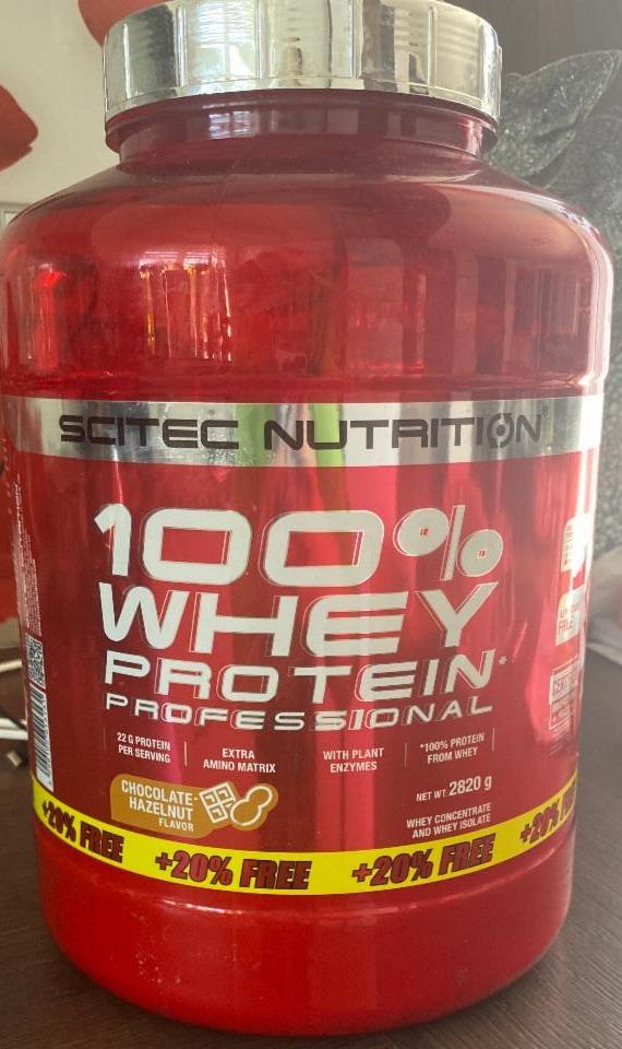 Fotografie - Scitec Nutrition 100% Whey Protein Professional čokoláda oriešok