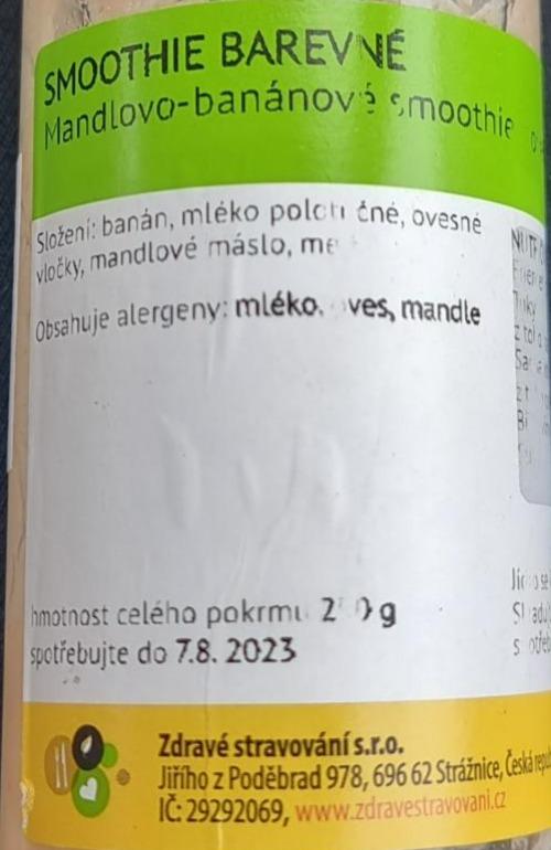 Fotografie - Mandlovo-banánové smoothie s ovesnými vločkami Zdravé stravování