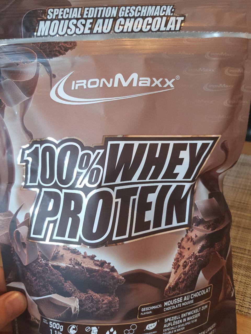 Fotografie - 100% whey protein chocolate mousse au chocolat IronMaxx