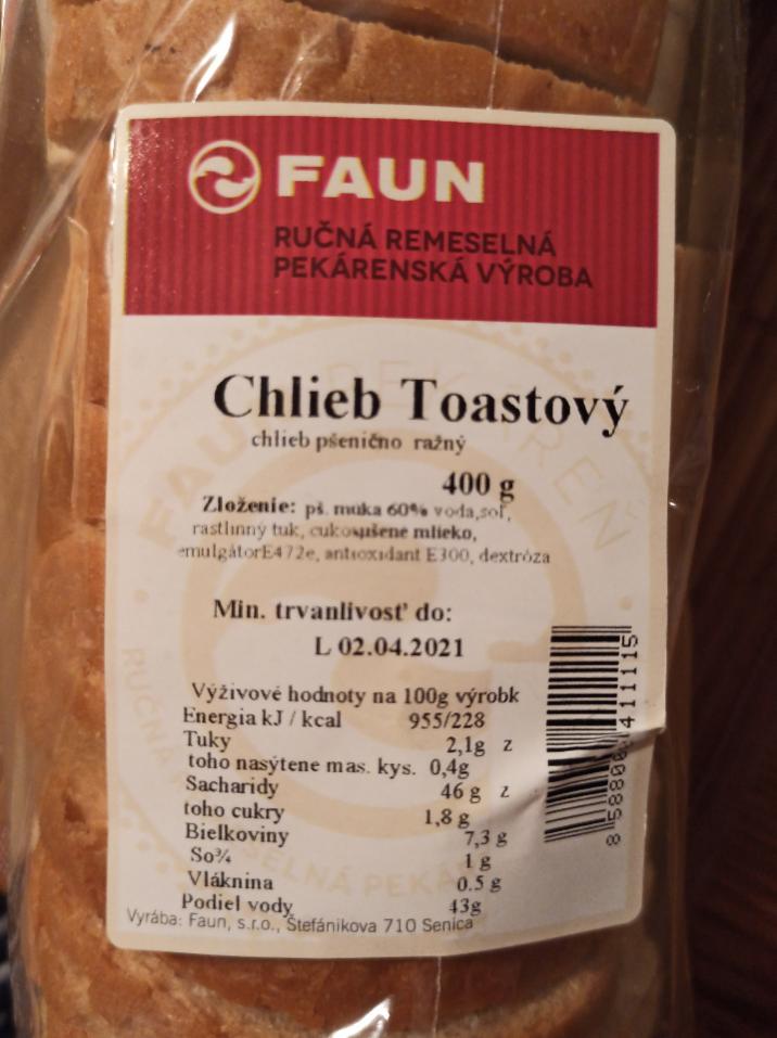 Fotografie - Chlieb Toastový FAUN