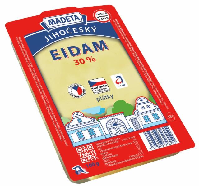 Fotografie - Juhočeský Eidam 30% plátky Madeta