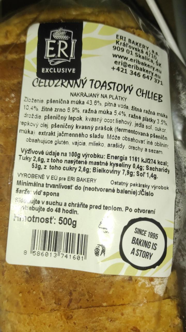 Fotografie - Celozrnný toastový chlieb Eri exclusive