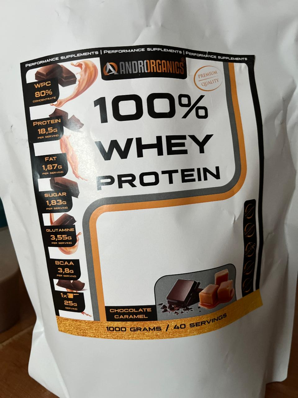 Fotografie - 100% Whey Protein Protein Chocolate Caramel Androrganics