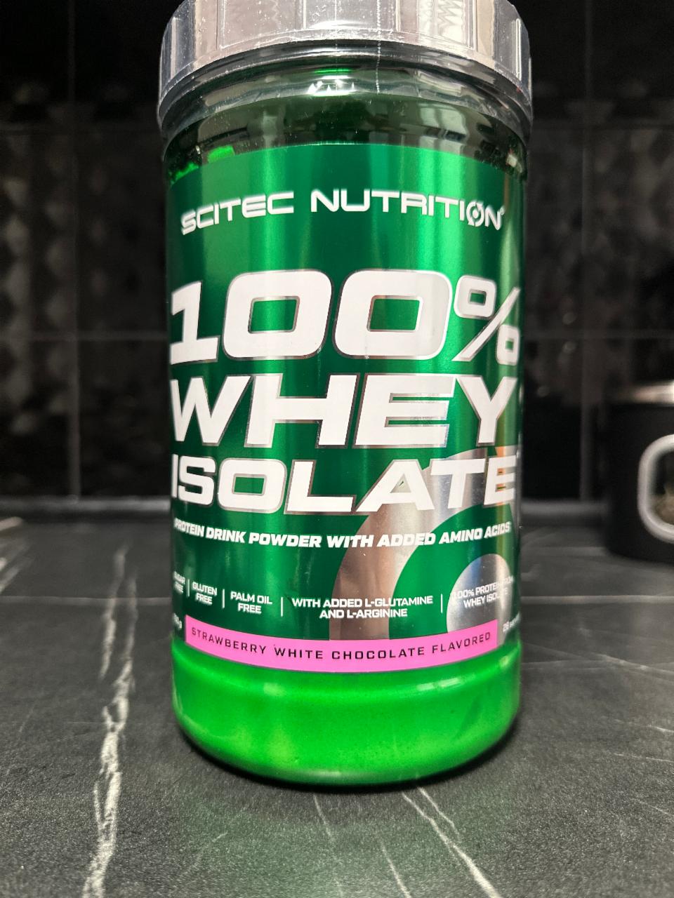 Fotografie - 100% Whey Isolate Strawberry with White chocolate SciTec Nutrition