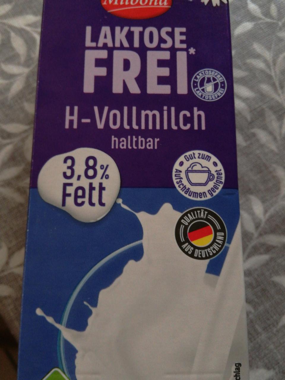 Fotografie - Laktose frei H-vollmilch 3,8% Milbona