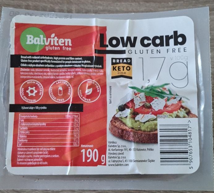 Fotografie - Balviten low carb bread