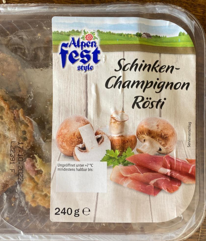 Fotografie - Schinken-Champignon Rösti Alpen fest style