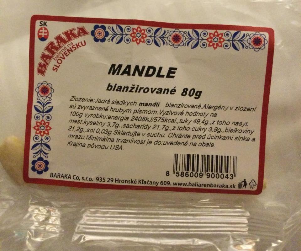 Fotografie - Mandle blanzirovane Baraka