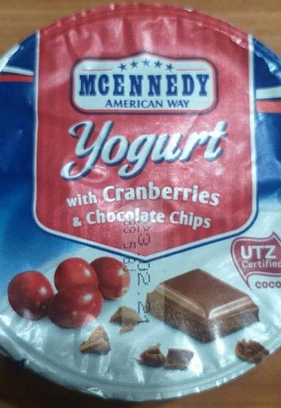 Fotografie - McEnnedy American Way Yogurt with Cranberries & Chocolate Chips