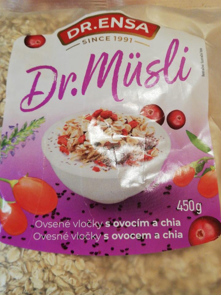 Fotografie - Dr. Müsli ovesné vločky s ovocem a chia Dr. Ensa