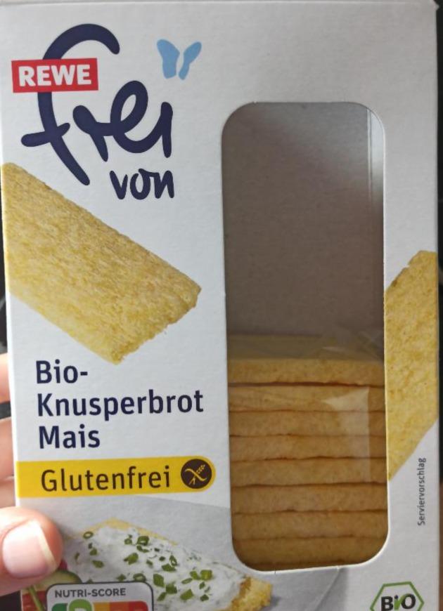 Fotografie - Bio-Knusperbrot Mais Glutenfrei Rewe frei von