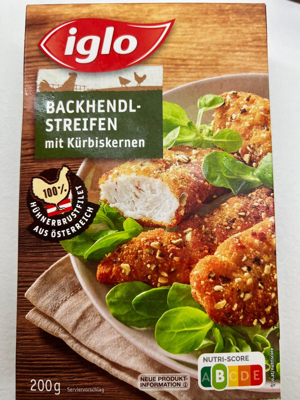 Fotografie - Backhendl-streifen mit Kürbiskernen Iglo