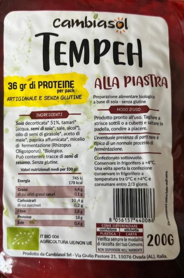 Fotografie - Tempeh alla piastra Cambiasol