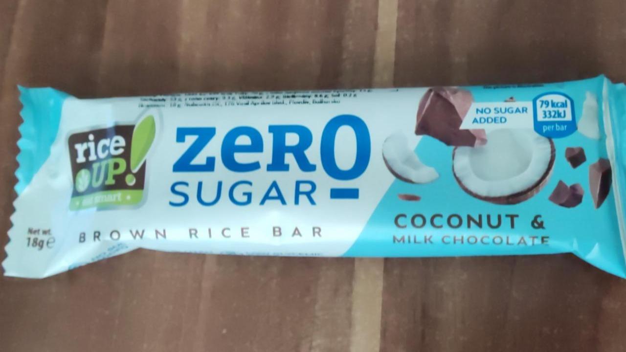 Fotografie - Brown Rice Bar Zero Sugar Coconut & Milk Chocolate Rice up!