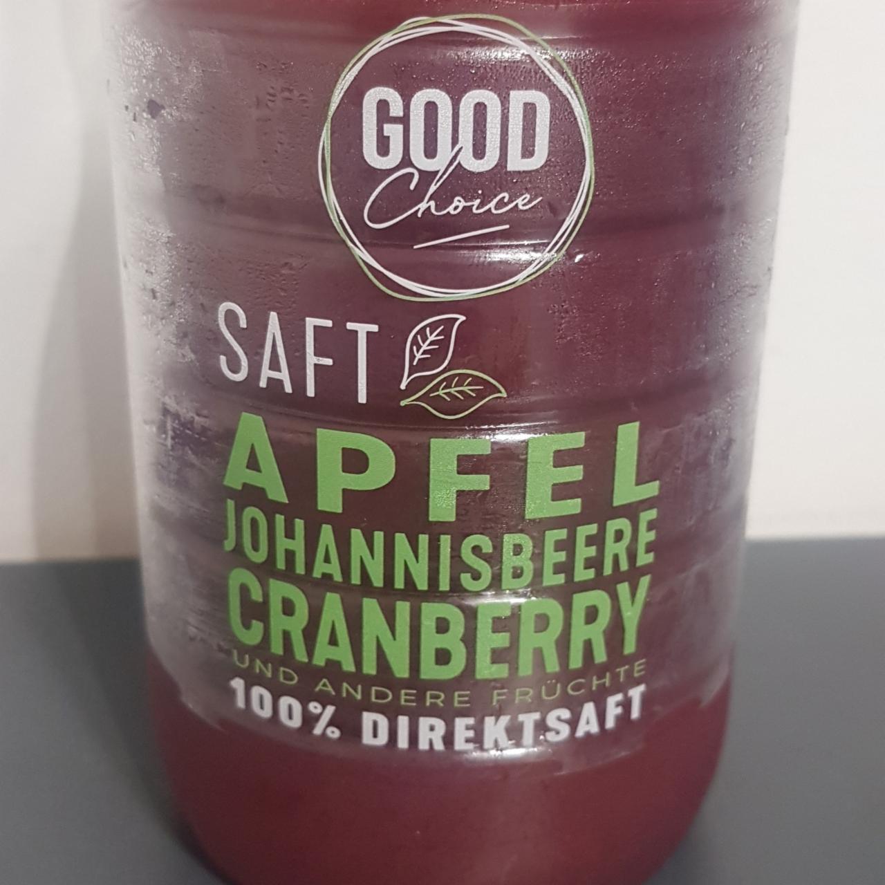 Fotografie - Apfel Johanisbeere Cranberry Saft - Good Choice