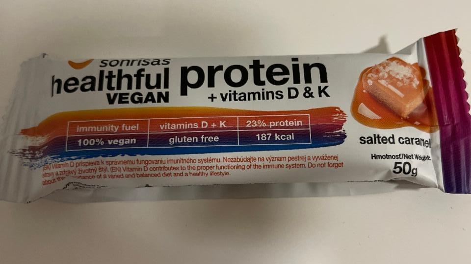 Fotografie - Healthful Vegan protein + vitamin D & K Salted caramel Sonrisas