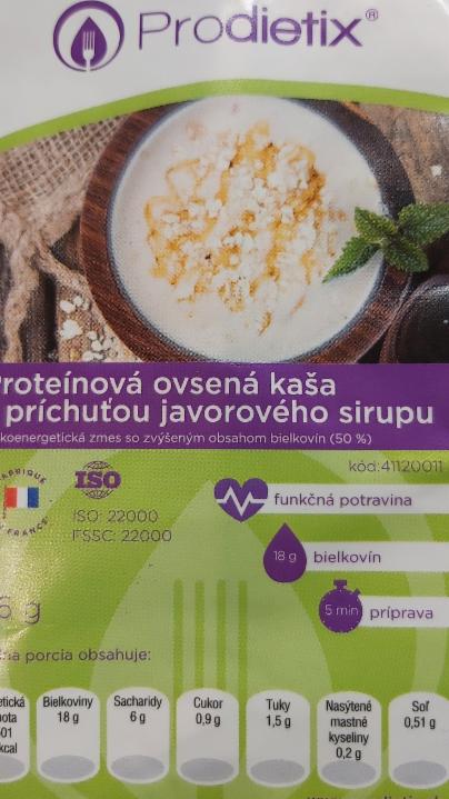 Fotografie - Proteínová ovsená kaša s príchuťou javorového sirupu Prodietix