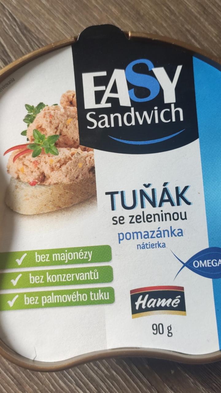 Fotografie - Tuniak so zeleninou pomazánka Hamé Easy sandwich