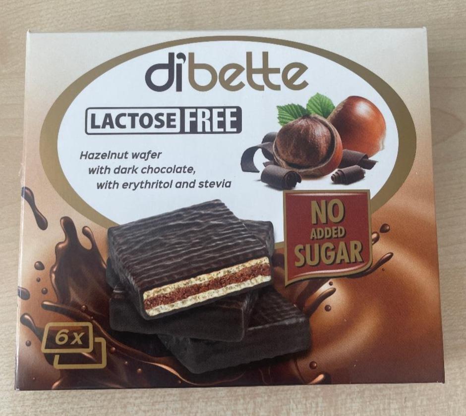 Fotografie - Hazelnut wafer with dark chocolate, with erythritol and stevia Dibette