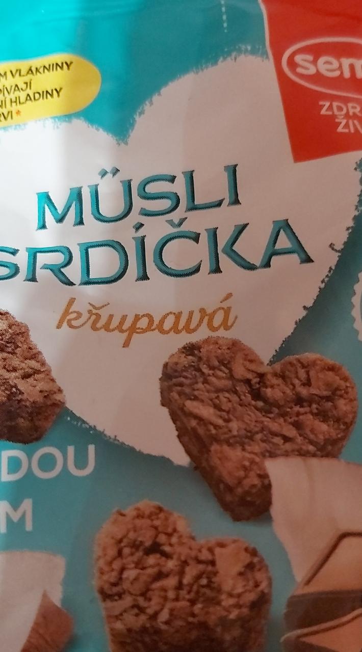 Fotografie - Müsli srdíčka křupavá čokoláda kokos