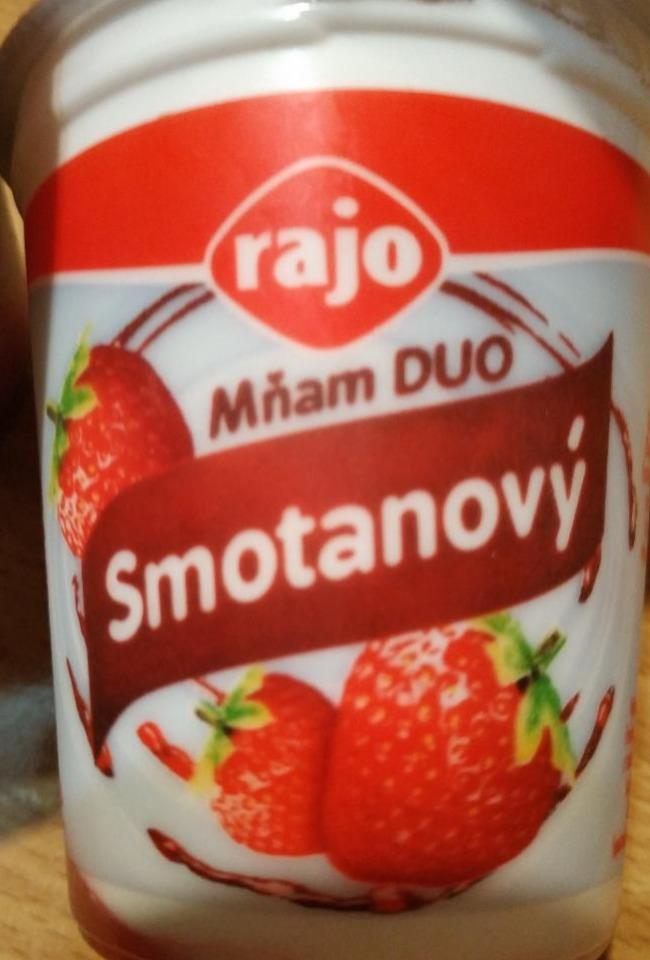Fotografie - Mňam DUO smotanový jogurt jahodový Rajo