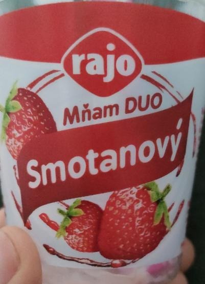 Fotografie - Mňam DUO smotanový jogurt jahodový Rajo