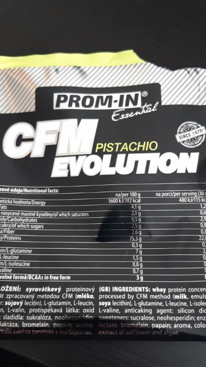 Fotografie - Essential CFM Evolution čokoláda, pistácie, vanilka Prom-in