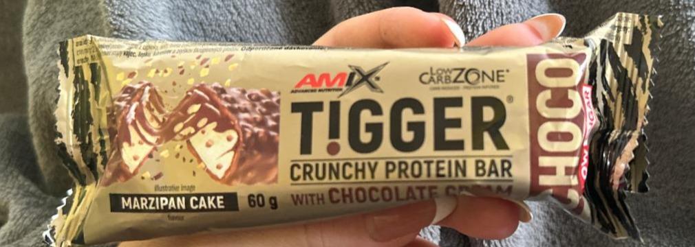 Fotografie - Tigger crunchy protein bar Marzipan cake with chocolate cream Amix