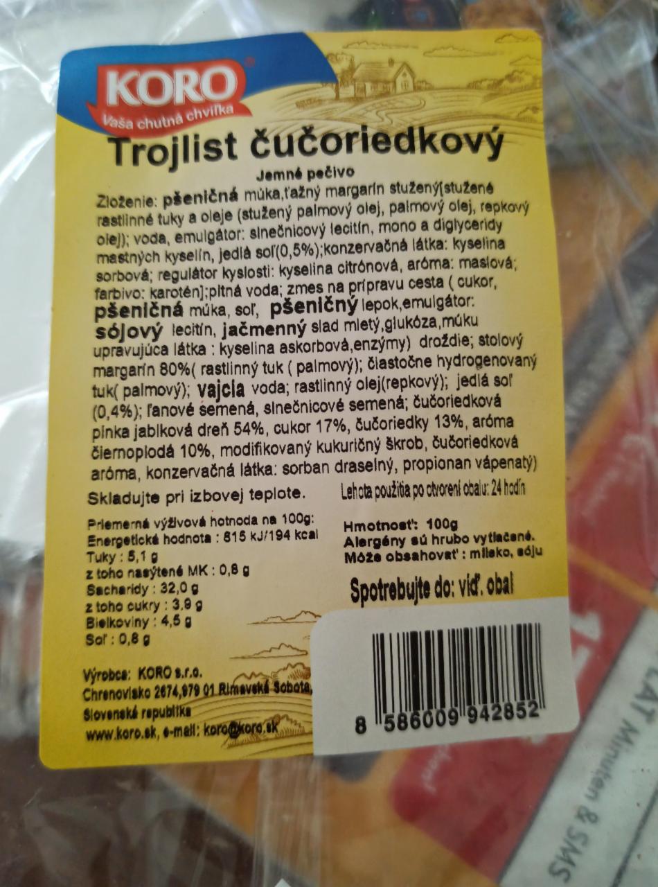 Fotografie - Trojlist čučoriedkový Koro