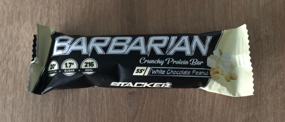 Fotografie - Barbarian crunchy protein bar White Chocolate peanut