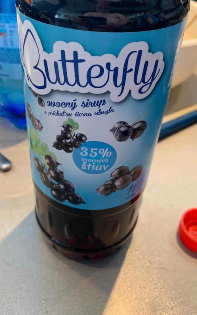 Fotografie - Butterfly ovocný sirup s príchuťou čierna ríbezľa