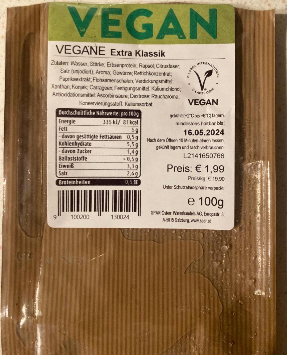 Fotografie - Vegane Extra Klassik Spar