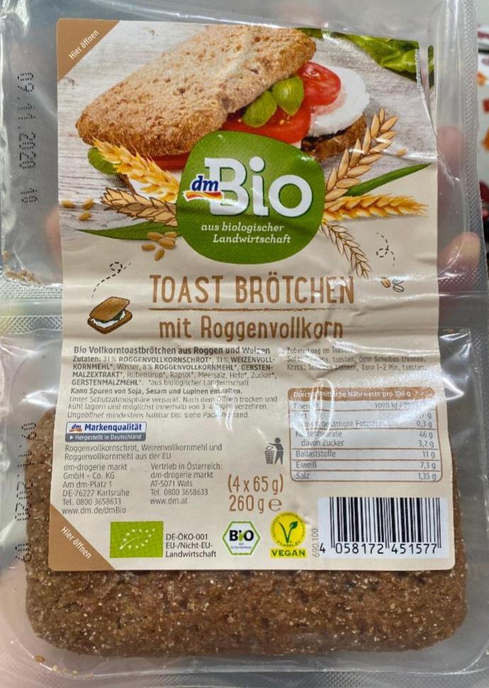 Fotografie - Toast Brötchen mit Roggen-Vollkorn dmBio