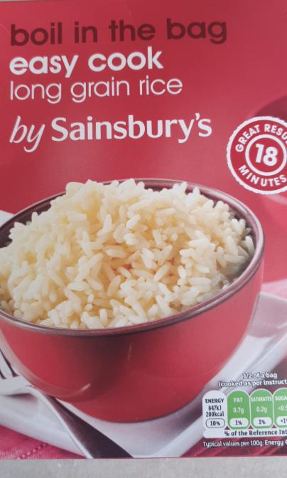 Fotografie - rice long grain by sainsbury's bag