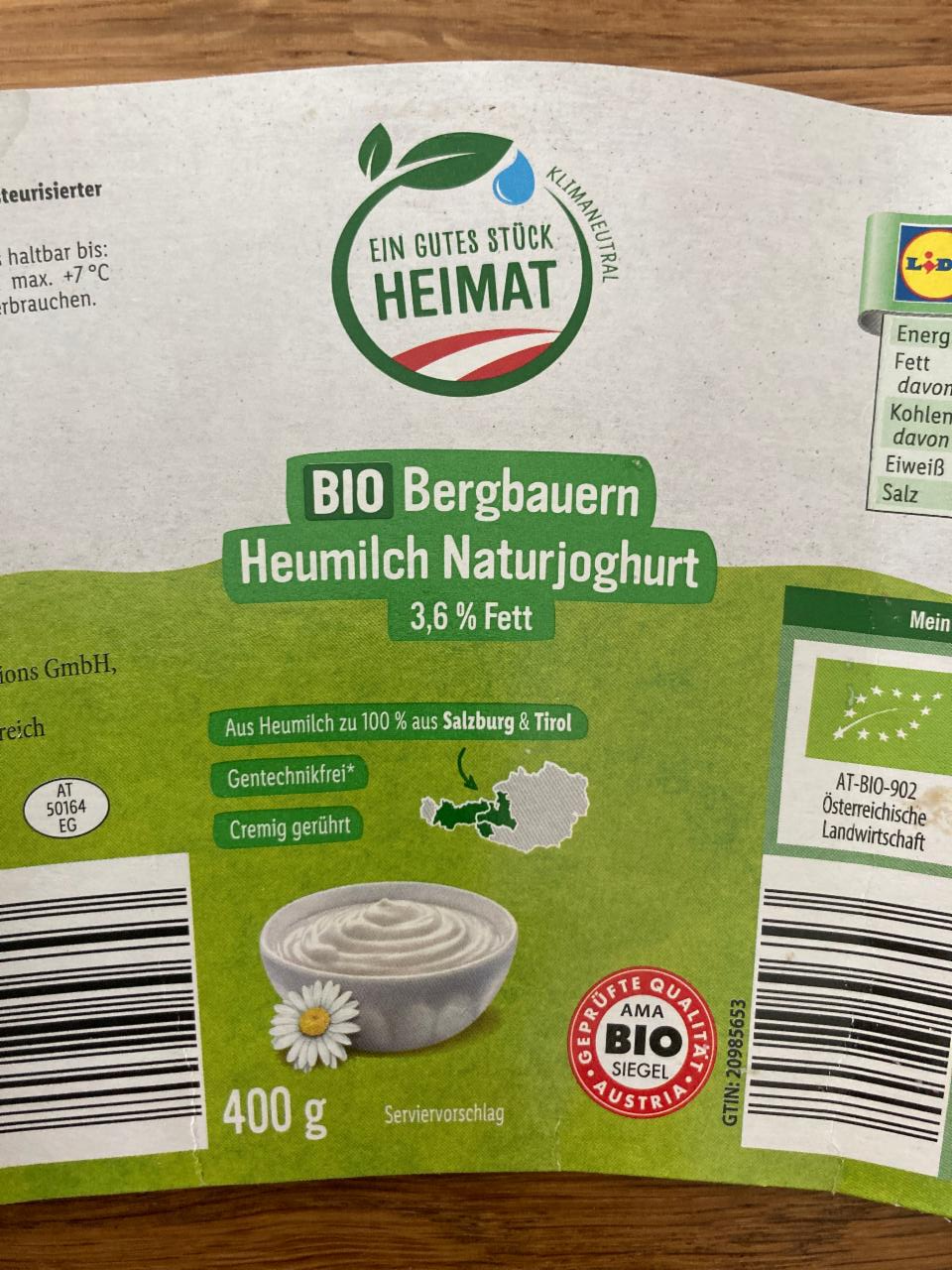 Fotografie - Bio Bergbauern Heumilch Naturjoghurt
