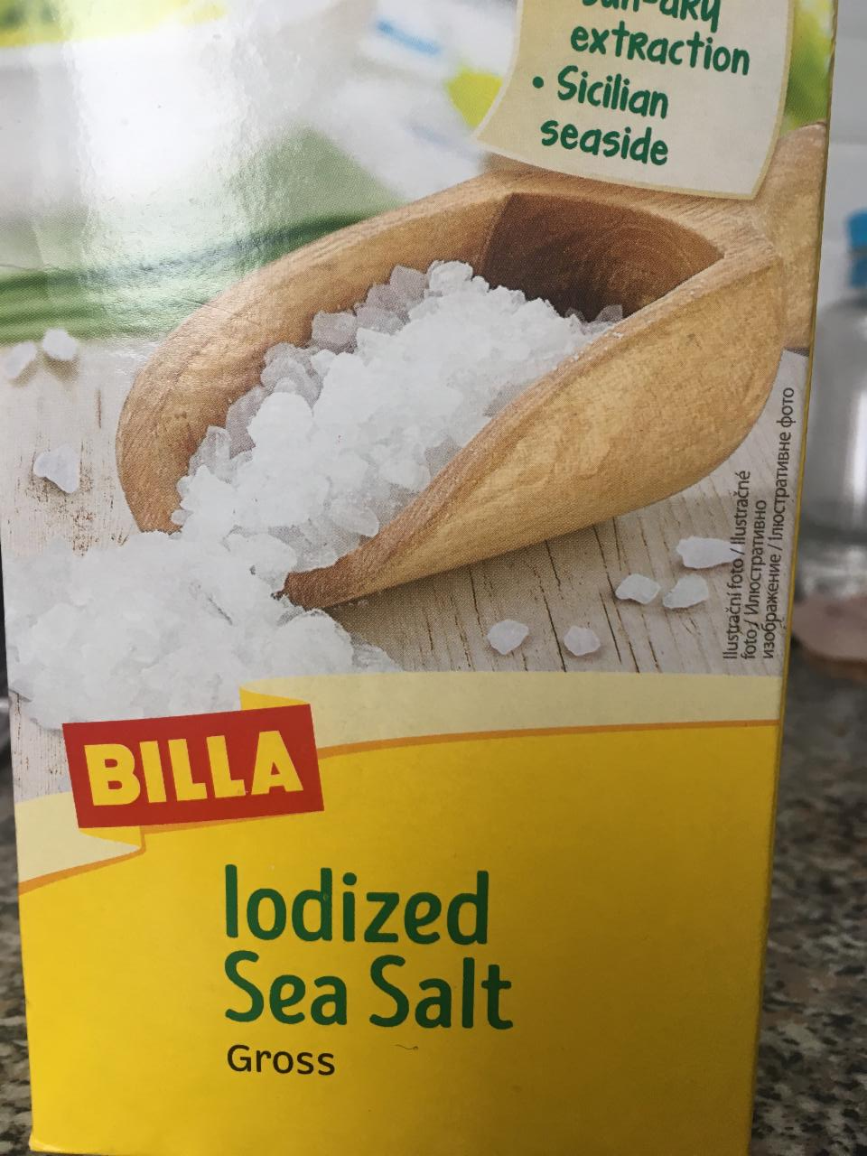 Fotografie - Morská jedlá soľ jódidovaná hrubozrnná Billa Gross iodized sea salt