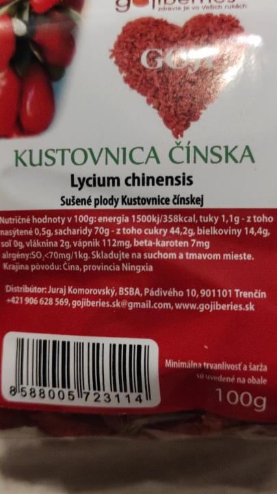 Fotografie - Gojiberries Kustovnica čínska sušené plody