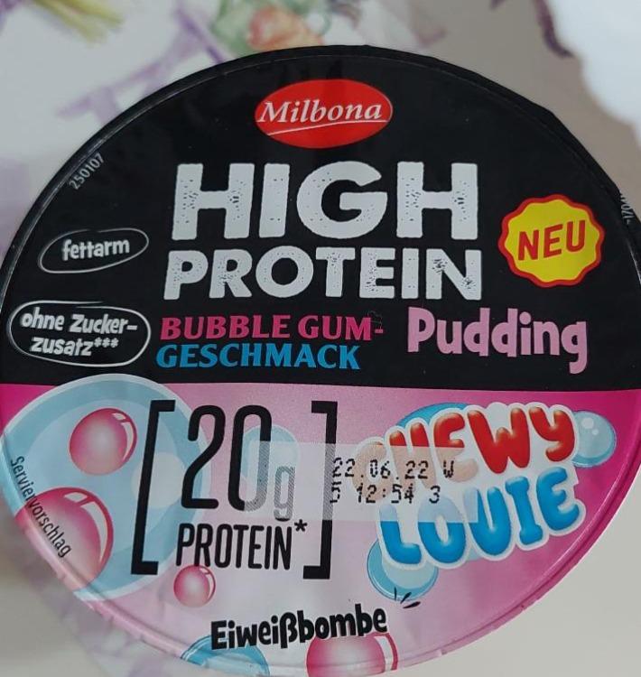 Fotografie - High protein pudding Bubble gum Milbona