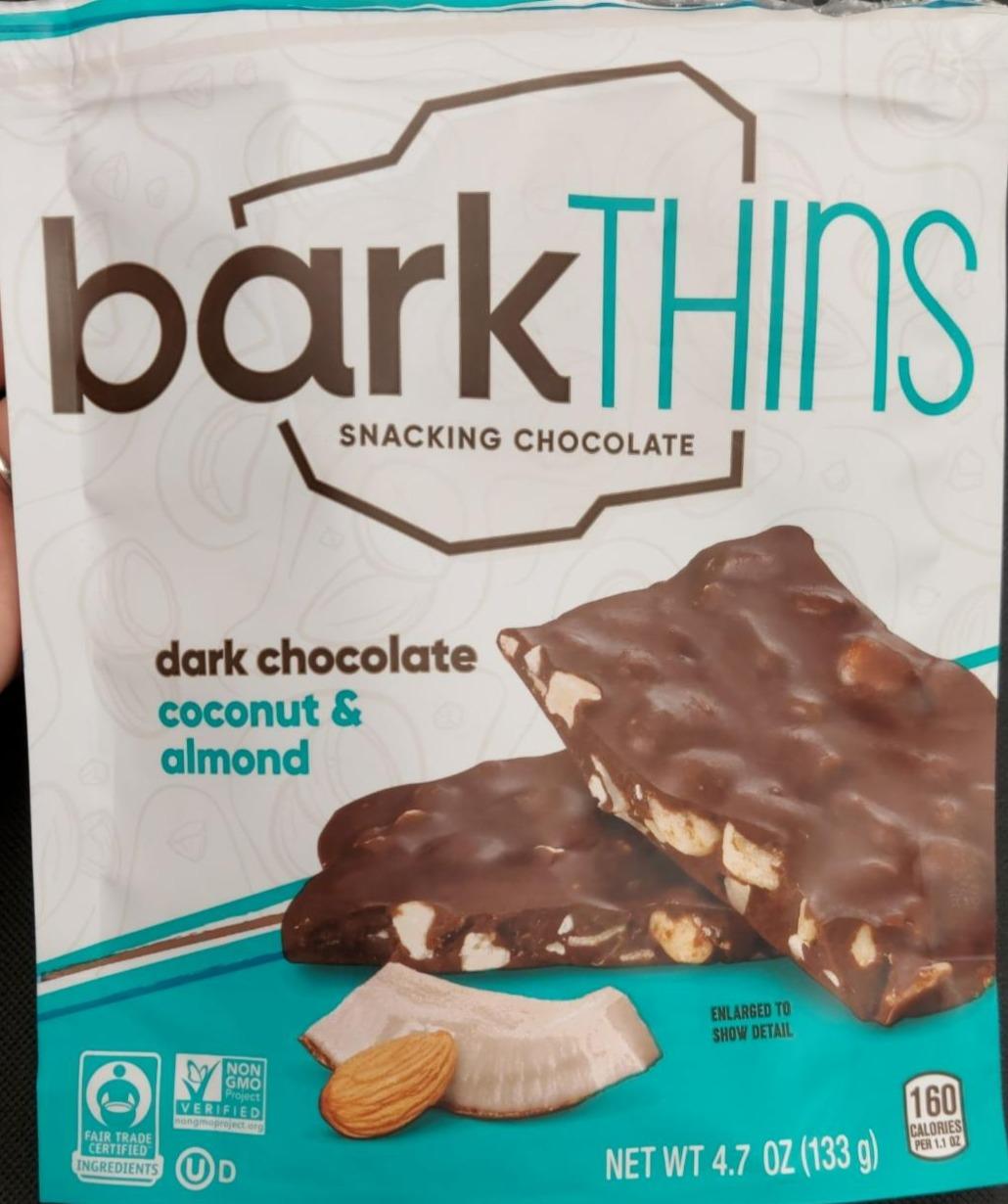 Fotografie - barkTHINS Dark Chocolate Coconut with Almonds