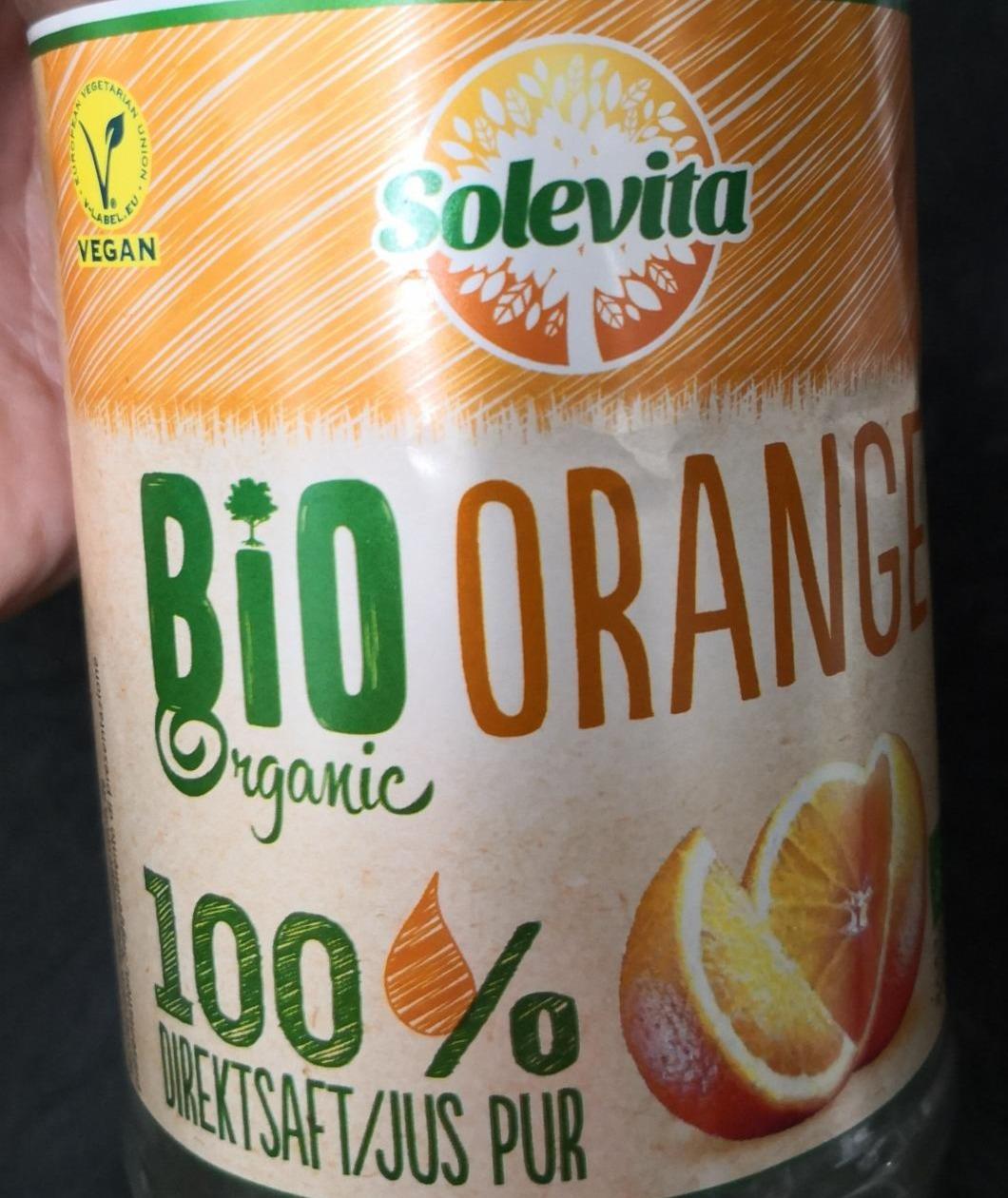 Fotografie - Orange 100 % direktsaft Bio Organic Solevita